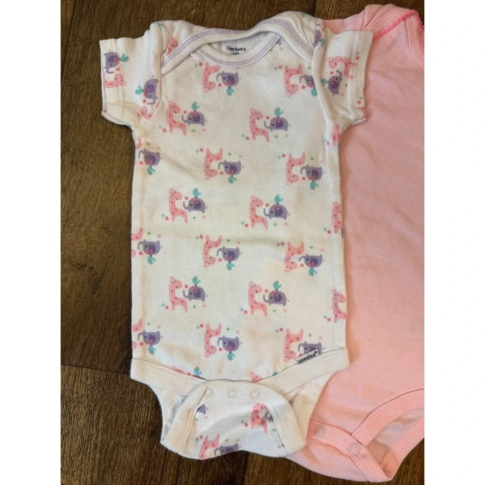 Baby Infant Girl Clothes 3/6 Months Bodysuits Summer Denim Shorts Bundle Outfits